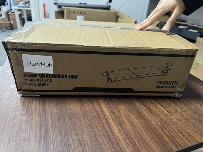 NearHub Large Keyboard Tray Under Desk Slide Out with Extra Sturdy C Clamp Mount System,26'' (30'' including Clamps) x11 Slide-Out Keyboard Drawer Under Desk for Typing,Keyboard Mouse Tray,Black