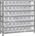 Quantum Storage Systems 1839-103CL Solid Heavy Duty 7 Shelves 48 Economy Clear Bins 39" H x 36" W x 18" D