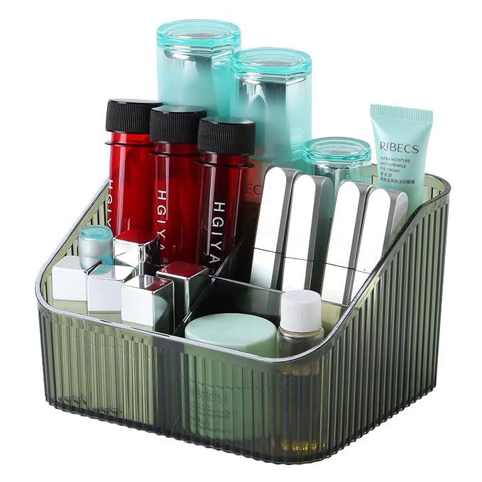 Grean Makeup Brush Holder Organizer for Vanity, Bathroom Countertop Organizer 5 Cups, Toiletry Organizer, Storage & Display for Skincare, Perfume, Hairbrush, Sunglasses & Desk Accessories
