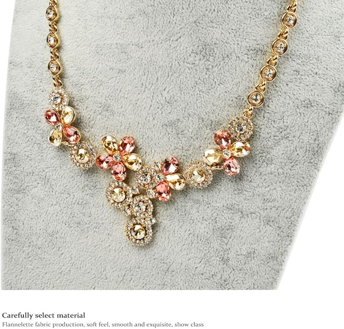 Oirlv Velvet 3-Dimensional Jewelry Stand Necklace Pendant Chain Jewelry Bust Display Holder/necklace bust (H:11.42")
