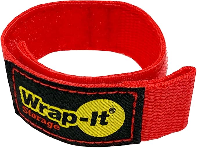 Wrap-It Storage Quick-Strap Cord Wraps, 9 inch (12 Pack) Red - Hook and Loop Strap, Extension Cord Holder Gifts for Boat, Rope, Hose, and Cable Storage and Organization