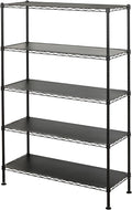 SafeRacks - NSF Certified Storage Shelves, Zinc, Heavy Duty Steel Wire Unit with Adjustable Feet, Garage or Bakers Rack, Kitchen, Pantry Shelf - (36"x14"x60" 5-Tier) (Black)