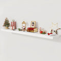 Fun Memories 72 Inch Floating Shelf, 12 Inch Deep Wall Shelf for Fireplace Mantel, Deep Storage Shelves for Home & Office, Wall Shelves with Invisible Bracket, White, Set of 1