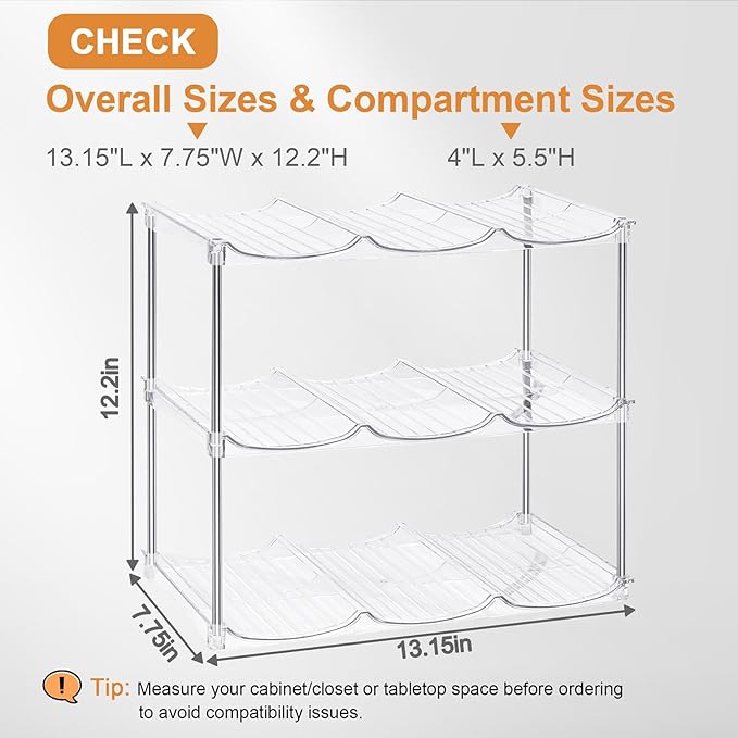 Water Bottle Organizer for Stanley 40 oz Tumbler - Stackable Water Bottle Holder for Cabinet Pantry Kitchen Organizers and Storage for Stanley Cup Holder Accessories, Tumbler Organizer Storage Rack