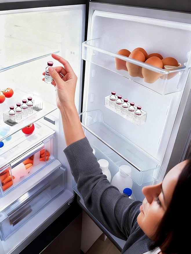 Leng Ke Insulin Refrigerator Storage Caddy - 10ml Peptide Vial Protective Holder for Fridge Wall, Compatible with U-100 Vials 24mm (0.94 Inches) Diameter (1pcs)