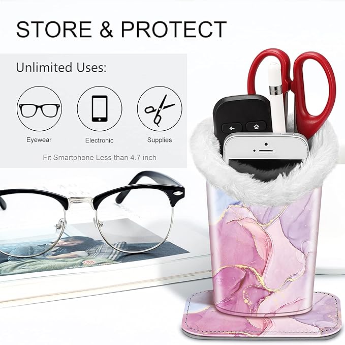 Fintie Plush Lined Eyeglasses Holder, Glasses Stand Case, Anti-scratch Glasses Storage Organizer for Desk, Nightstand, Office