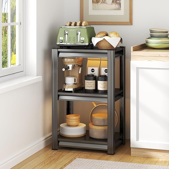 Garage Storage Shelves,5 Tier Shelving Unit, 40 inch Wide, 18” Deep, 78” Tall Organizer Metal Shelf for Basement/Laundry/Pantry Heavy Duty, Adjustable,Easy to Install (3Tier-27.6"W X12"DX32"H)