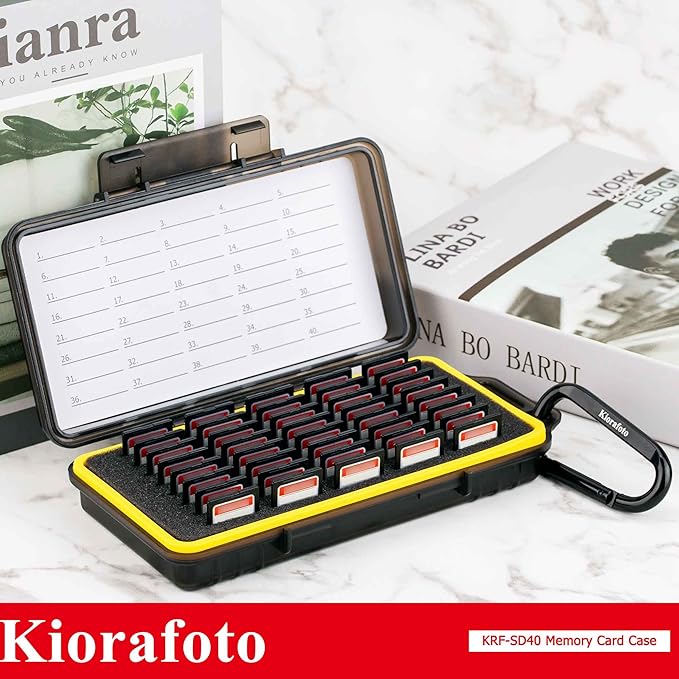 40 Slots Durable Memory Card Case Holder Organizer Keeper Water-Resistant Protector for SD SDHC SDXC Cfexpress Type A Camera Memory Card for Sony PSV PS Vita for Nintendo Switch Game Cards Storage