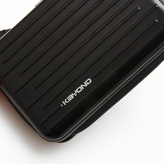 KAYOND Anti-Shock Silver Aluminium Carry Travel Protective Storage Case Bag for 2.5" Inch Portable External Hard Drive HDD USB 2.0/3.0 (Black)