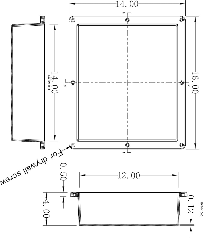 Ready For Tile Waterproof Leak Proof 16" x 14" Bathroom Recessed Shower Niche - Single Bathroom Shelf Organizer Storage For Shampoo & Toiletry Storage STR-1614 - Flush Mount Installation