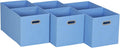 Household Essentials Foldable Fabric Storage Cubes 6-Pack – 11x11x11 Stackable Non-Woven Bins with Chipboard Sides & Grommet Handles – Closet, Shelf, Nursery, or Office Organizer – Carolina Blue