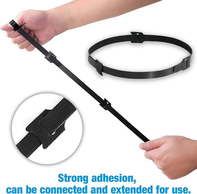 100 PCS 8-Inch Cable Ties, Reusable Cable Management, Under Desk Cord Organizer, Cable Clips and Cord Wrap, Black