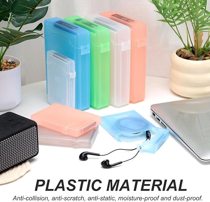 PATIKIL 6.5" x 4.5" Hard Drive Disk Case, 2Pcs Plastic Hard Disk Storage Box Portable Anti-Static Case for 3.5" External SSD HDD, Green