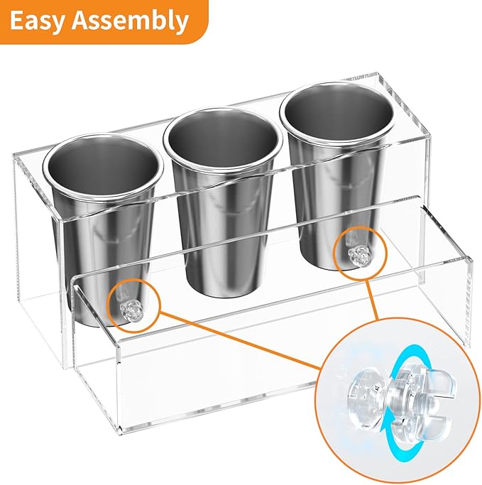 NIUBEE Hair Tool Organizer, Acrylic Hair Dryer and Styling Holder, Bathroom Countertop Blow Dryer Organizer, Vanity Storage Stand for Accessories, Makeup, Toiletries (Clear)