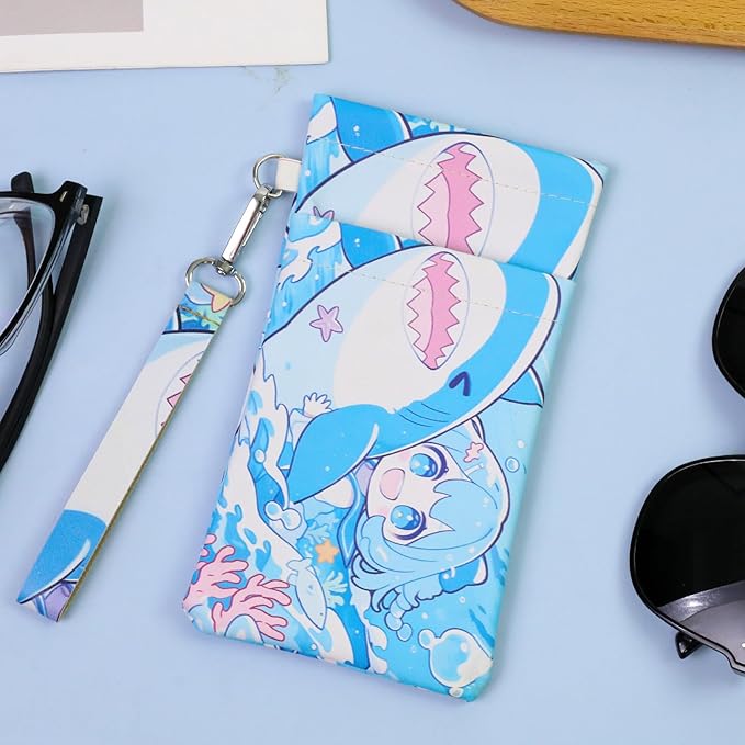 Double Eyeglass Case Soft Dual Glasses Case for Women Men Travel Squeeze Top Sunglasses Cases Eyeglasses Pouch