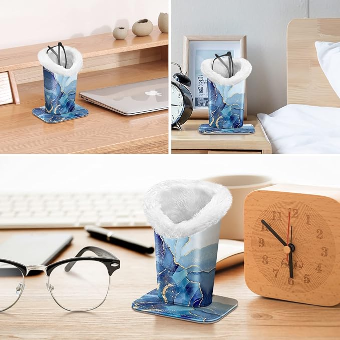Fintie Plush Lined Eyeglasses Holder, Glasses Stand Case, Anti-scratch Glasses Storage Organizer for Desk, Nightstand, Office