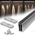 Square Closet Rods-Cuttable, Removable-Heavy Duty Black Wardrobe Rods and Brackets-Commercial, 12 16 18 24 28 30 60 72 In-Suitable for.Laundry.Home.Hotel.Clothing Store (Silver,12in)