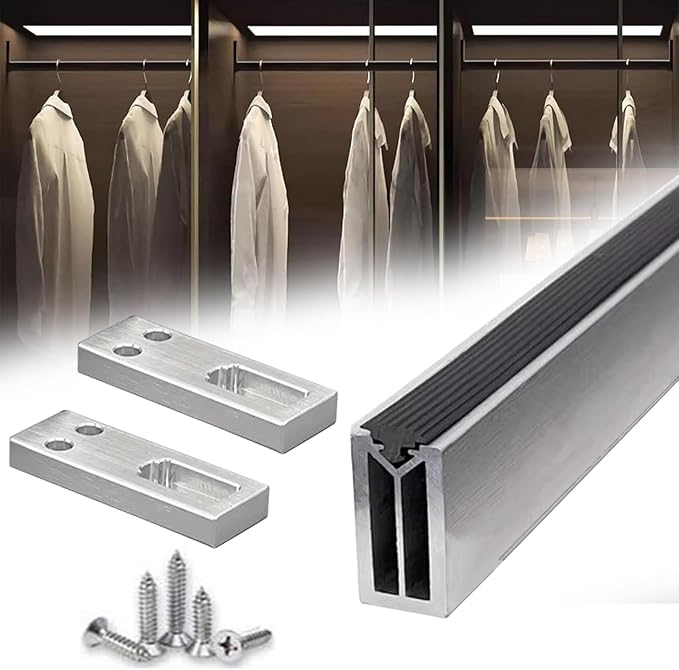 Square Closet Rods-Cuttable, Removable-Heavy Duty Black Wardrobe Rods and Brackets-Commercial, 12 16 18 24 28 30 60 72 In-Suitable for.Laundry.Home.Hotel.Clothing Store (Silver,65in)