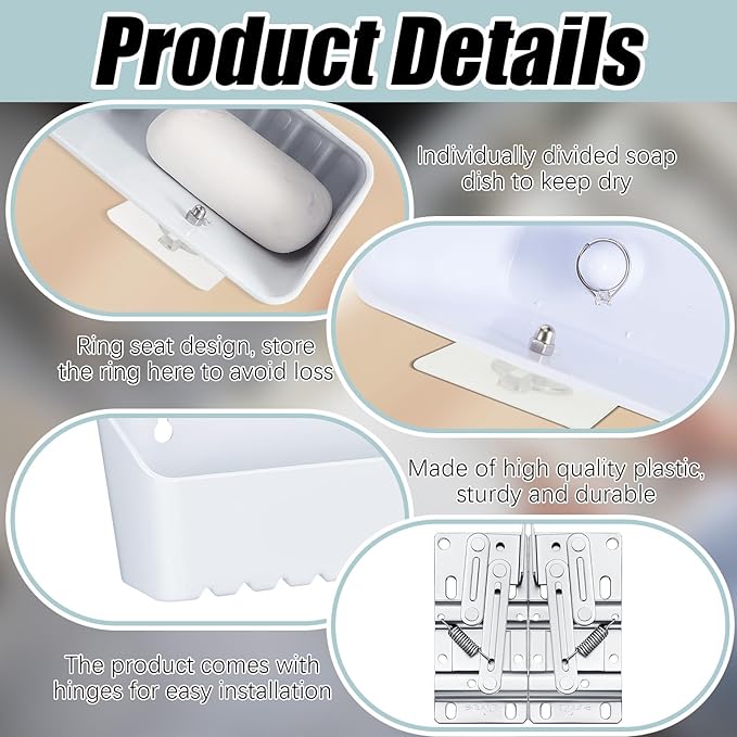 Umigy 2 Pack 14" Tip Out Tray for Sink with 2 Pairs of Hinges Front Sink Drawer Tip Out Tray Kit False Drawer Front Clips Flip Sponge Holder for Kitchen, White
