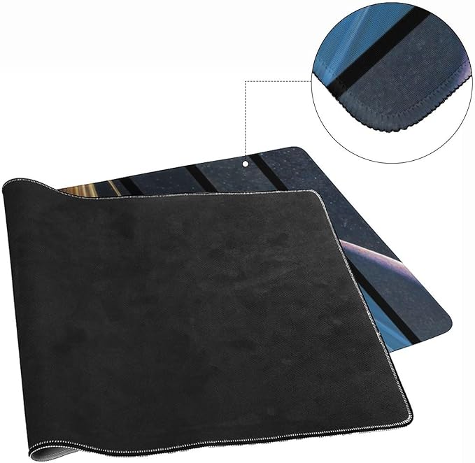 Cosmic Planet Large Mouse Pad, Vintage Aesthetic Gaming Desk Mat, XXL Keyboard Desk Pad Mat for Desktop, 35.4"x15.7" Non-Slip Base Big Mousepad with Stitched Edges