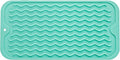 Silicone Dish Drying Mat for Multiple Usage,Easy clean,Eco-friendly,Heat-resistant Silicone Mat for Kitchen Counter or Sink,Refrigerator or Drawer Liner Mint S 12 inches x 6 inches