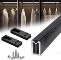 Square Closet Rods-Cuttable, Removable-Heavy Duty Black Wardrobe Rods and Brackets-Commercial, 12 16 18 24 28 30 60 72 In-Suitable for.Laundry.Home.Hotel.Clothing Store (Black,28in)
