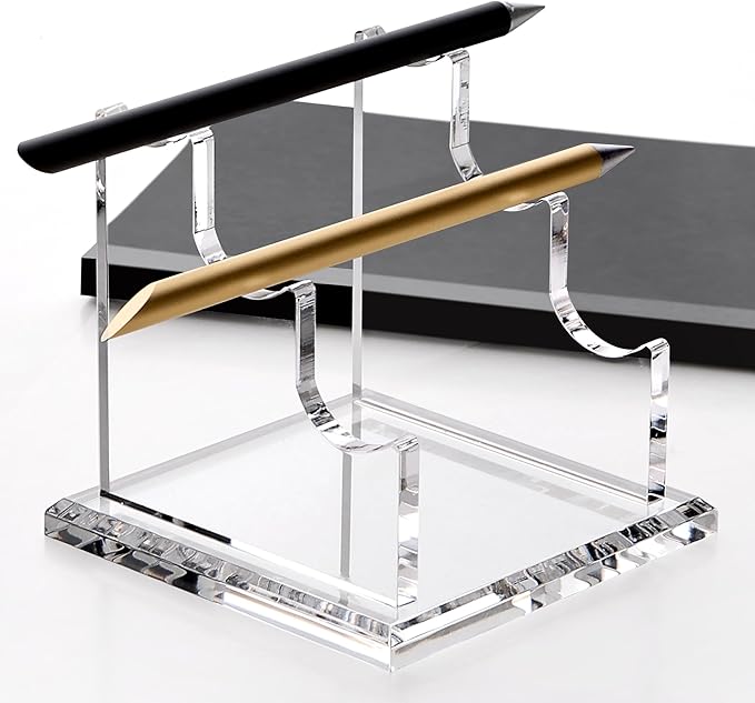 SANRUI 3 Tier Acrylic Pen Holder Display Stand, Fountain Pen Pencil Makeup Brush Rack, Ballpoint Pen Showholder, Paintbrush Drying Rack Organizer Desk for Home School Office or Store Use