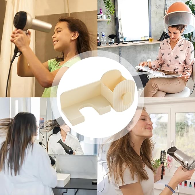 Wall Hair Dryer - Adhesive Storage Rack - Hair Tool Organizer | for Brush Bottle Curling Iron Comb Barrettes Cosmetics Straightener Home Bedroom Laundry Room