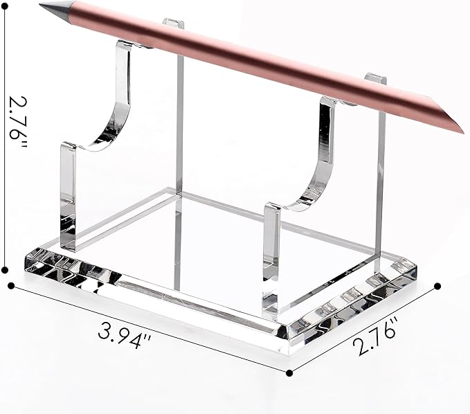 SANRUI 2 Tier Acrylic Pen Holder Display Stand, Fountain Pen Pencil Makeup Brush Rack, Ballpoint Pen Showholder, Paintbrush Drying Rack Organizer Desk for Home School Office or Store Use