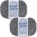 Soap Savers for Bar Soap, American Made by Luxiny, Lifts Soap in Soap Dishes & Shower Soap Holders - Handmade Soap Lasts Longer - Made from Plant Materials (Slate Gray - 2 Pack)