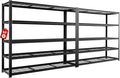 FLEXIMOUNTS 60" W Garage Shelving, 5 Tier Storage Shelves Load 1500LBS, Adjustable Garage Shelving Heavy Duty, Metal Shelves Unit for Basement, Warehouse, 60" W x 72" H x 24" D, Black