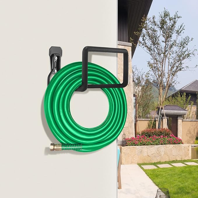 Metal Hose Reel,Hose Holder Hose Hanger Heavy Duty Hose Holders Wall Mount, Hook for Garden Hose/Expandable Hose/Water Hose/Pocket Hose/Flexable Hose(Hose Holder 150 Ft)