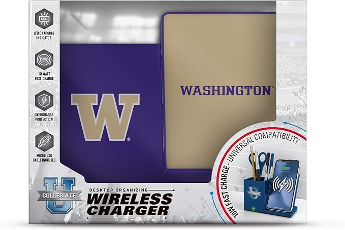 SOAR NCAA Unisex Cell Phone Wireless Charging Stand and Desktop Organizer