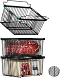 Large Freezer Organizer Bins，Upgraded Bottom Leak-Proof net，Fit 5 to 9 Cu Ft Chest Freezer，3 Pack， Expandable Stackable Chest Freezer Containers with Handle