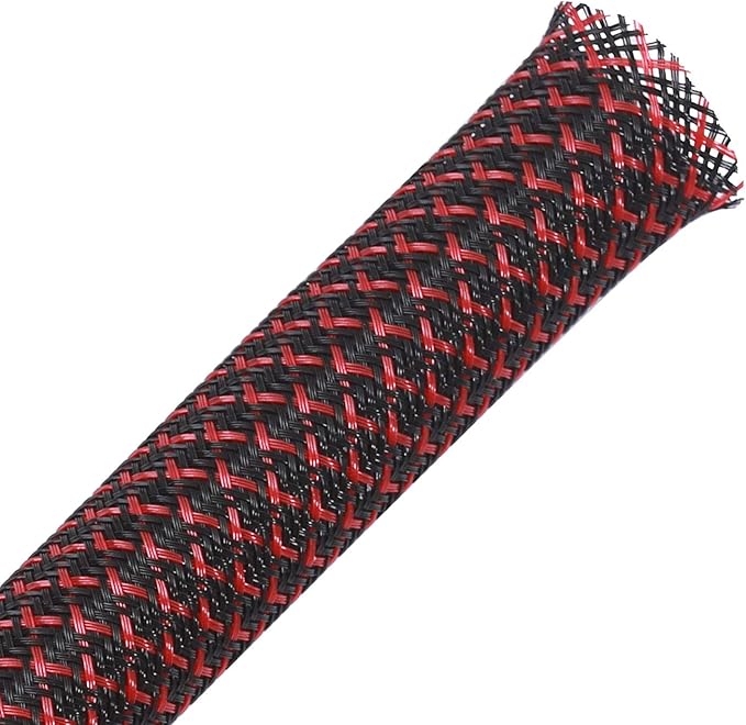 25ft - 1.5 inch PET Expandable Braided Sleeving – Blackbred – Alex Tech Braided Cable Sleeve