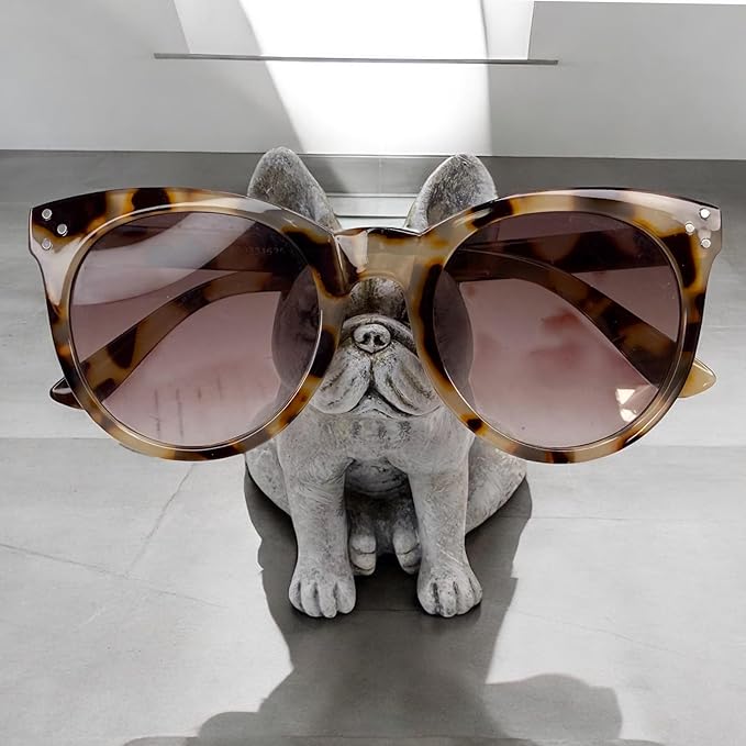 Top Brass Cute French Bulldog Eyeglass Holder – Whimsical Reading Glasses Stand – Funny Desk Nightstand Rack Display Organizer – Frenchie Puppy Dog Pet Decor