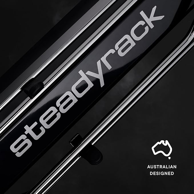 Steadyrack Bike Rack for Mountain Bikes - The Original Wall Mounted Vertical Bike Storage - Fits Wide Tires - Space Saving Pivot Design - Heavy-Duty Steel Rack for Indoor Garage, Apartment or Home Use