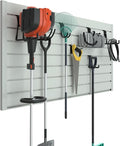 RELIANCER PVC Slat Wall Panels,4ft by 2ft (8 sqft) Garage Wall Organizer Storage System,Interlocking Slatwall Paneling Sheets,Workshop Slatwall Shelves Tools Organization,Wall Mounted Storage Rack