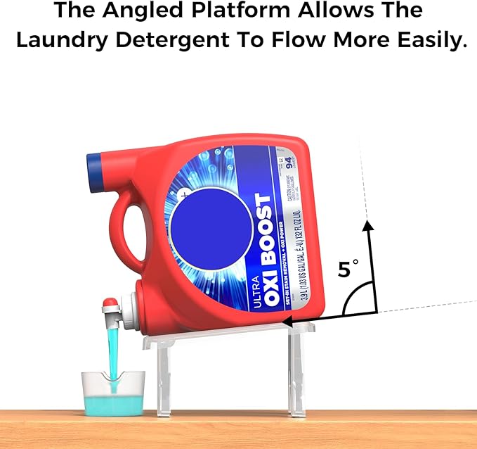 Liquid Laundry Holder, Stand for Laundry Room Organization and Storage, laundry detergent dispenser (Clear) (1Pack)