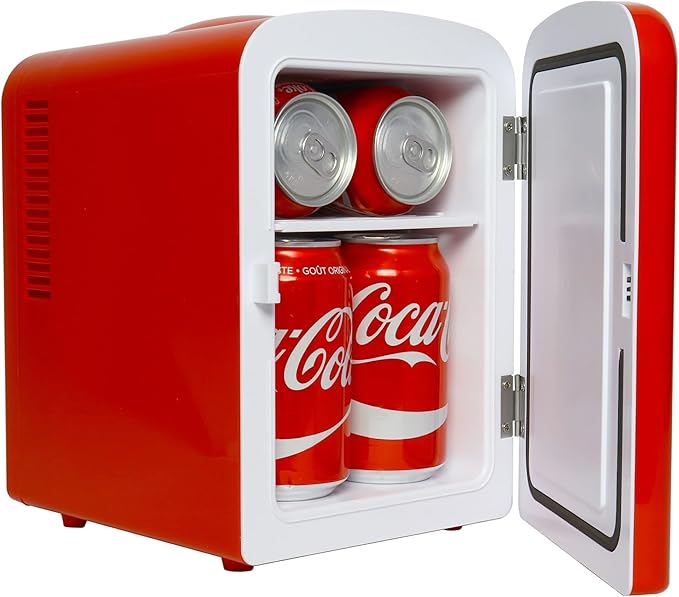Coca Cola Polar Bear Mini Fridge Compact and Cute Refrigerator for Bedroom Office Dorm Travel Skincare Snacks and Drinks Small Portable Fridge with Adorable Polar Bear Design Perfect for Any Space