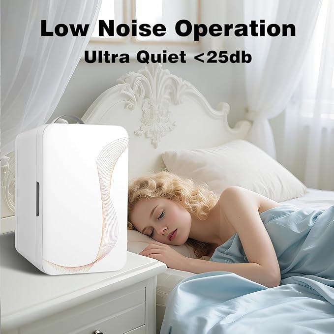 Mini Fridge for Bedroom, 6L/8 Cans Skincare Fridge Portable Small Refrigerator, Cooler and Warmer Compact Refrigerator for Skin Care Makeup, Office Dorm and Car, Includes Home Plug & 12V Car Charger
