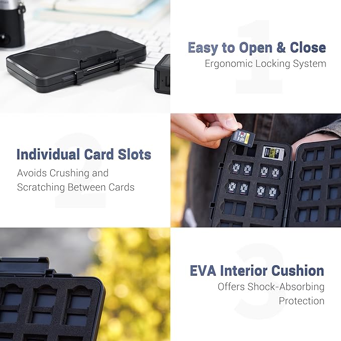[Large Capacity] CFexpress Type A Card Case Storage, 60 Slots Memory Card Organizer Holder Box for 40 TF Micro SD & 20 CFexpress Type-A Cards, for Sony A7RV A7SIII A7IV A7R5 A1 A9M3 FX3 FX6 FX30