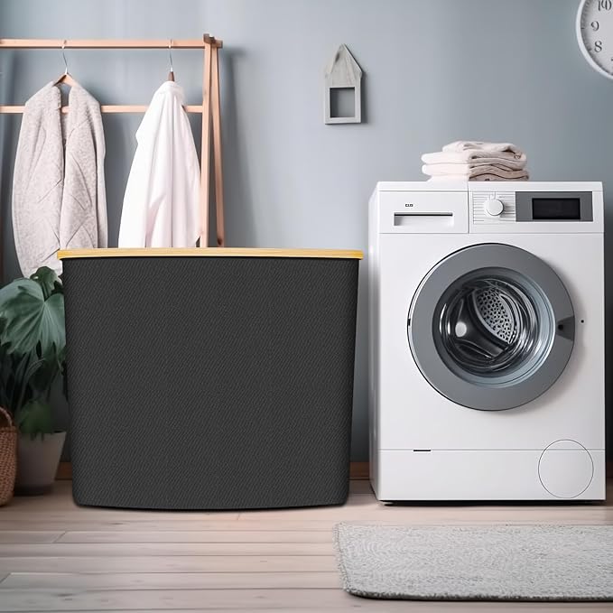 Large Laundry Hamper with Lid 205L,Collapsible 2-Section Dirty Clothes Basket Organizer for Bathroom, Bedroom & Laundry Room - Waterproof, Easy Sort, Foldable Storage Solution