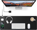 Magnetic Wireless Charging Mouse Pad, 27.5"x11.8" Gaming Desk Mat for Keyboard/Laptop, Non-Slip Base & 20W PD Adapter, Waterproof Smooth Desk Writing Pad for Gamer, Office & Home, Black
