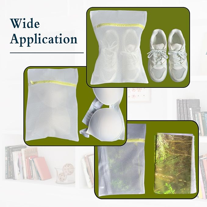10 Pcs Laundry Bags Mesh Wash Bags, Premium Durable Double-Layer Honeycomb Mesh Laundry Bags for Delicates 12 x 16 Inches