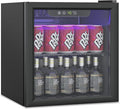 Compact Beverage Refrigerator,60 Can/1.3 Cubic Feet Fridge with Glass Front Door for Soda, Beer or Wine, Under Counter Small Refrigerator with Adjustable Shelve & Digital Display