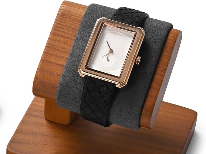 Oirlv Solid Wood Single Watch Display Stand Showcase Bracelet Bangle Jewelry Display Holder Wristwatch Holder for Men or Women(Grey)