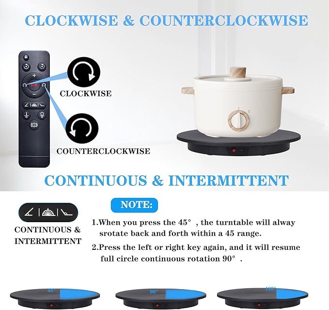JAYEGT Motorized Rotating Display Stand, 350Lbs Load，360 Degree Electric Rotating Potography Turntable for Products Display，Live Show， Remote Control +5 Colors Backgrounds (Black/23.6Inch/Wired)