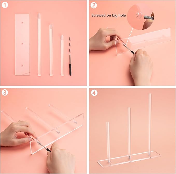 SMUK 2Packs 3-Tiers Acrylic Scrunchie Holder Stand, Clear Hair Tie Organizer Storage for Women Teen Girls Gifts Scrunchy Hair Accessories Organizer