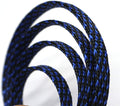 30ft PET Expandable Sleeving Wire Cable Sleeve (2/3", Blue&Black)